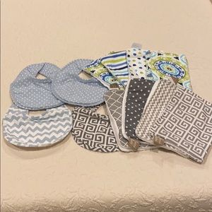 Trend Lab bibs and burp cloths